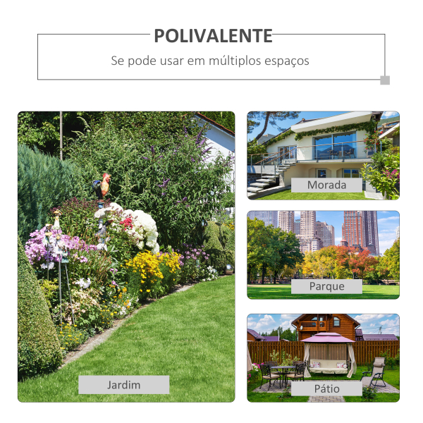 Outsunny Banco Baloiço de Jardim de 2 Lugares Banco Baloiço de Madeira com Apoio para os Braços e Encosto de Ripas para Terraço Exterior Carga 250kg 125x68,5x102cm Branco - Image 7