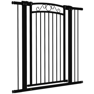 PawHut Barreira de Segurança para Cães Extensível Barreira para Animais de Estimação com Duplo Bloqueio 76-102x4x104 cm Preto
