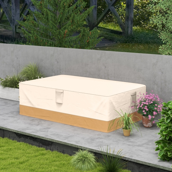 Outsunny Capa Protetora para Móveis de Jardim 270x200x78cm  Tecido Oxford 600D Impermeável Cobertura para Sofás Mesas Exterior com 4 Ventilações 5 Alças Cordão de Tração Bege - Image 2