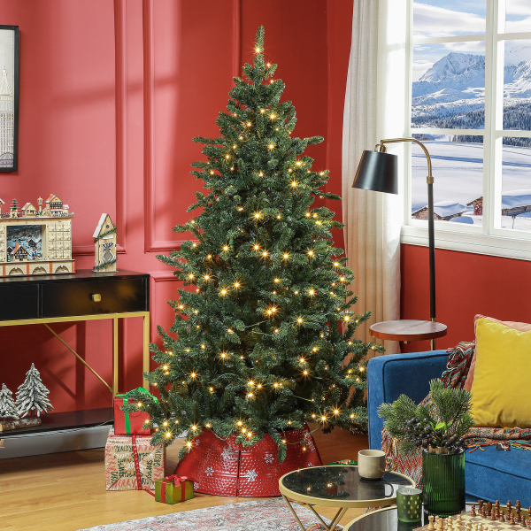 HOMCOM Árvore de Natal Artificial 180 cm com 310 Luzes LED 872 Ramos e Suporte de Metal Árvore Natalina para Interior Verde - Image 2