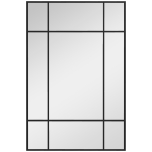 HOMCOM Espelho de Parede Retangular 90x60 cm com Moldura de Metal Espelho Decorativo para Sala Quarto Entrada Preto