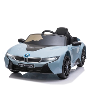HOMCOM Carro Elétrico BMW I8 COUPE para Crianças com Bateria 6V Controlo Remoto e Manual Música MP3 e Faróis 115x72,5x46 cm Azul