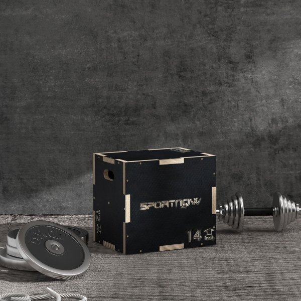 SPORTNOW Caixa Pliométrica com 3 Alturas Diferentes para Treino de Força em Casa Ginásio CrossFit Carga 120 kg 40,5x35,5x30,5 cm Preto - Image 2