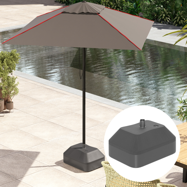 Outsunny Base para Chapéu de Sol Suporte para Chapéu de Sol Preenchível com Água 20L ou Areia 24kg 43x33x25 cm Preto - Image 9