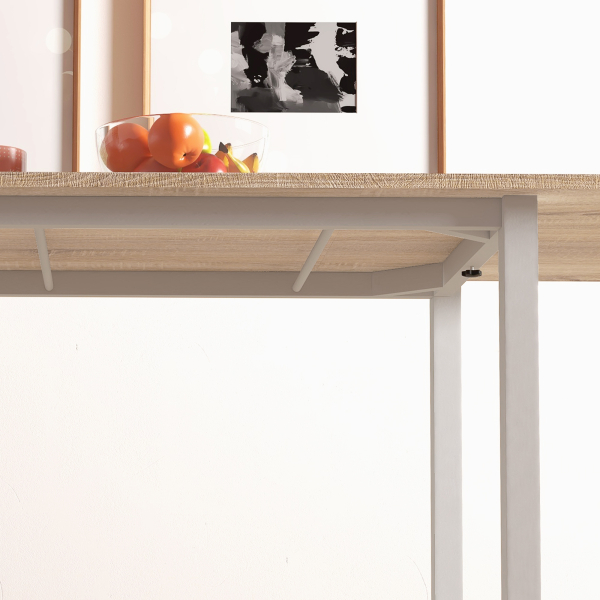 HOMCOM Mesa de Jantar Extensível para 4-6 Pessoas Mesa de Cozinha Moderna com Pés de Aço para Sala de Jantar 160x70x76 cm Madeira - Image 9