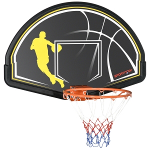 SPORTNOW Tabela de Basquetebol de Parede Tabela de Basquetebol para Interior e Exterior 110x90x70 cm Preto e Amarelo
