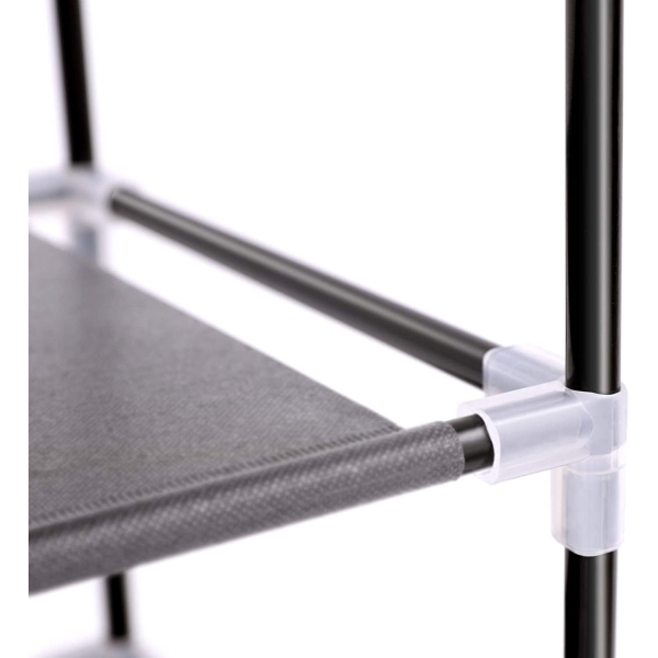 SONGMICS Sapateira de 10 andares com capa à prova de poeira, armário para armazenamento de sapatos, organizador de sapatos com capacidade para até 40 pares de sapatos, na sala de estar, corredor, 88 x 28 x 160 cm, preto RXJ36H - Image 2