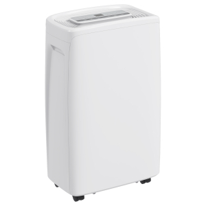 HOMCOM Desumidificador Elétrico 12L/Dia com 4 Modos 2 Velocidades Desligamento Automático Ecrã LED Temporizador 29x18x49 cm Branco