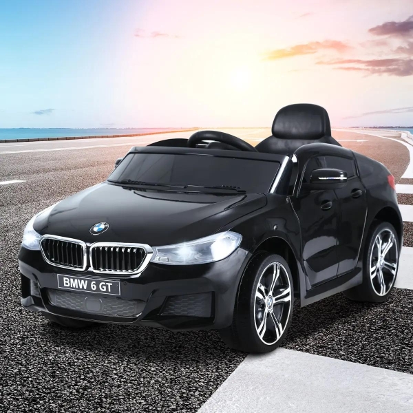 HOMCOM Carro elétrico para criança BMW 6GT para criança de 3-6 anos com controle remoto Carga 30 kg 106x64x51cm Preto - Image 2