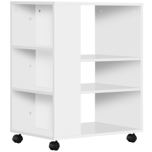 Vinsetto Armário para Impressora Móvel Auxiliar de Escritório com Rodas e Prateleiras Abertas Carga Máxima 30kg 60x40x75,8cm Branco