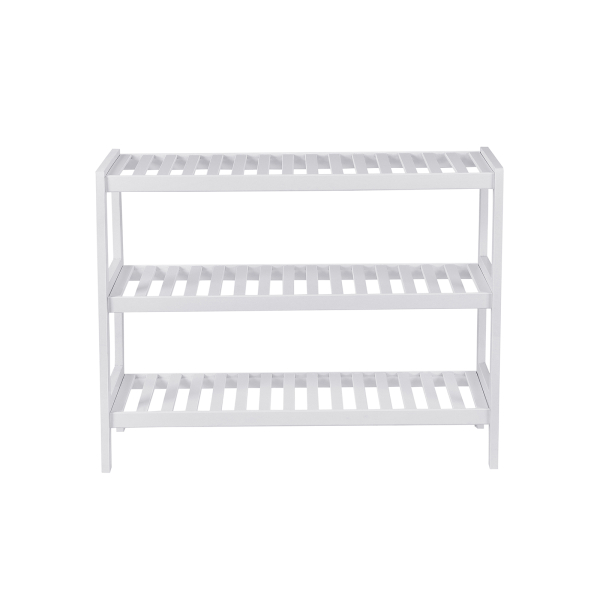 Sapateira de bambu SONGMICS, prateleira de armazenamento de 3 níveis, 70 x 26 x 55 cm (L x P x A), ideal para corredor, banheiro, sala de estar e corredor, branco LBS13W - Image 2
