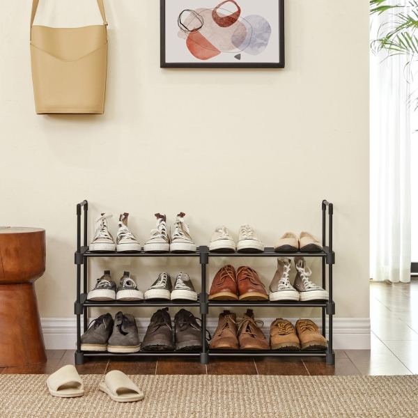 SONGMICS Sapateira de 6 níveis, organizador de sapatos de ferro, design personalizável, prateleira versátil e que economiza espaço, para entrada, sala de estar, quarto e cozinha, 45 x 30 x 106 cm, preto LSA23BK - Image 3