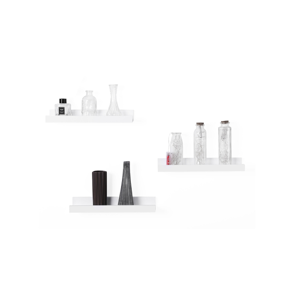 Conjunto de 3 prateleiras flutuantes SONGMICS para molduras e livros, 38 x 10 cm, MDF branco LWS38WT - Image 2