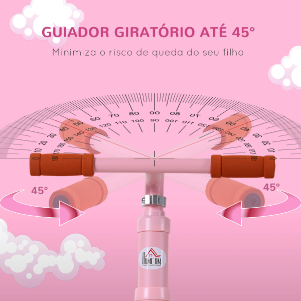 HOMCOM Bicicleta sem Pedais para Crianças entre 2-5 Anos com Assento Ajustável Rodas Antiderrapantes 85x36x54cm Rosa - Image 7