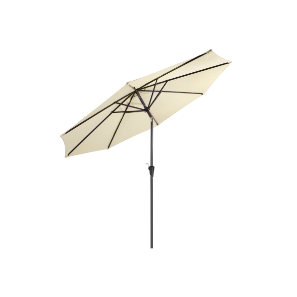 Guarda-sol de jardim SONGMICS de 290 cm, FPS 50+, proteção solar, inclinação de 30° em 2 direções, manivela para abertura e fechamento, para jardins externos, piscina, varanda e pátio, base não incluída, bege GPU30BE - Image 2