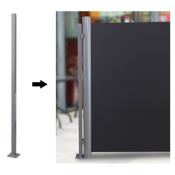 SONGMICS GSA002 Suporte para cassete, acessório retrátil para toldo de um lado, sem necessidade de montagem na parede, acessórios para toldo para montagem no chão, 11,5 x 11,5 x 152 cm, cinza - Image 3