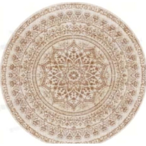Tapete redondo SONGMICS HOME, 120 cm, tapete para sala de estar, antiderrapante, decoração fofa, para sala de estar, quarto, lavável à máquina, estilo boho, bege cappuccino TAR051K01