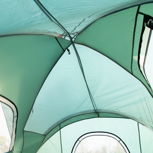 Outsunny Tenda de Campismo para 5-6 Pessoas Impermeável + Anti UV com Bolsa de Transporte e Gancho para Luz 455x230x180cm Verde - Image 9