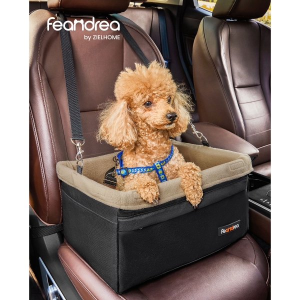 Cadeirinha para carro FEANDREA PBS042B01 para cães pequenos, preta/bege - Image 2