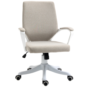 Vinsetto Cadeira de Escritório Ergonómica Giratória e com Altura Ajustável e Suporte Lombar 62x69x92-100 cm Bege
