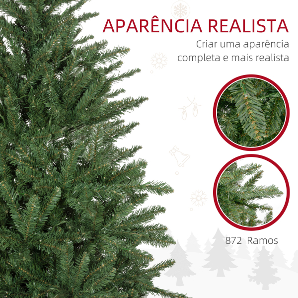 HOMCOM Árvore de Natal Artificial 180 cm com 310 Luzes LED 872 Ramos e Suporte de Metal Árvore Natalina para Interior Verde - Image 6