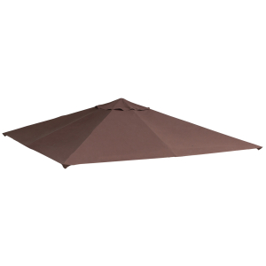Outsunny Toldo de substituição de 3 x 3 m para barraca de jardim gazebo ao ar livre com 8 orifícios de drenagem e ventilação marrom