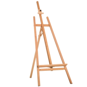 HOMCOM Cavalete de Pintura Cavalete de Madeira de Faia de Desenho para Estúdio com Altura Ajustável 65x44x174-230 cm Madeira