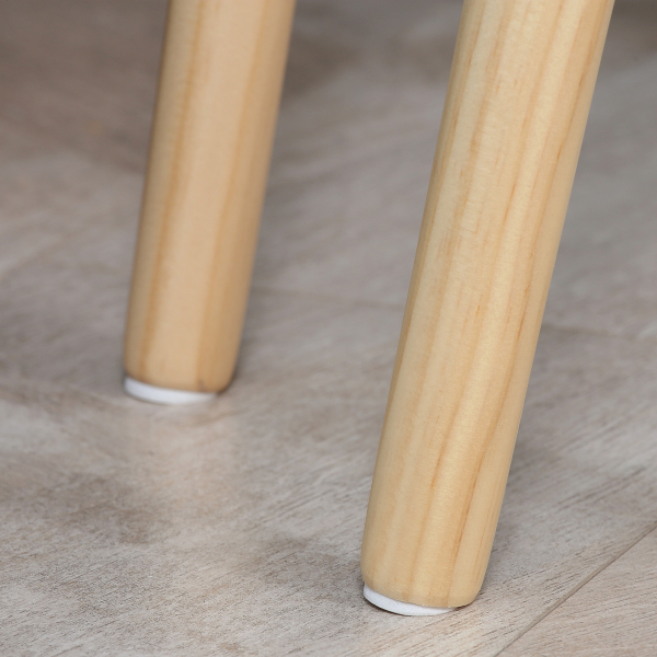 HOMCOM Conjunto de 2 Mesas Auxiliares com Pés de Madeira Mesas de Café 59,5x39,5x45cm e 44,5x28,5x40cm Branco - Image 7