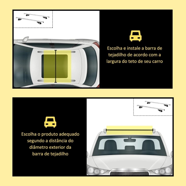 HOMCOM Barras de Tejadilho Universal para Carros Carris de Tejadilho com 135cm Trilho de Alumínio e Chave Carga 75kg Prata - Image 5