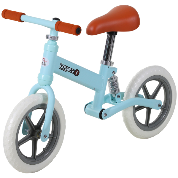 HOMCOM Bicicleta sem Pedais para Crianças entre 2-5 Anos com Assento Ajustável Rodas Antiderrapantes 85x36x54cm Azul