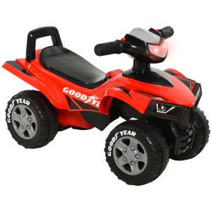 HOMCOM Quadriciclo  para crianças acima de 12 meses com sons de luzes 60x38x42 cm Vermelho