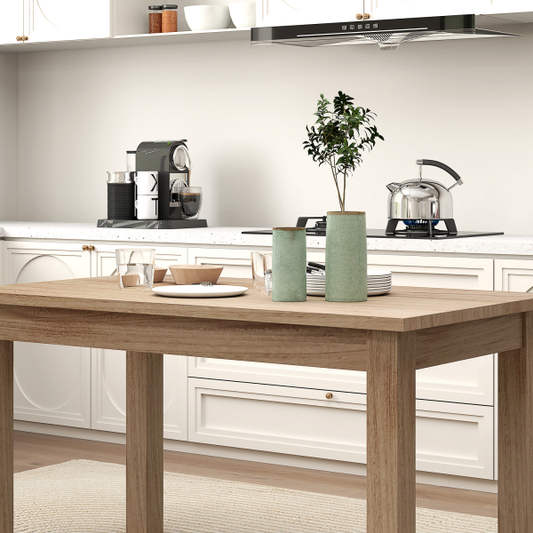 HOMCOM Mesa de Jantar Mesa Retangular para 6 Pessoas Mesa de Refeição para Cozinha Sala de Jantar 140x80x78 cm Madeira - Image 8