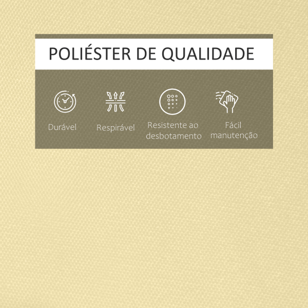 Outsunny Almofada para Espreguiçadeira 198x53x5cm Almofada Suave para Espreguiçadeira Dobrável Acolchoada para Exterior Jardim Pátio Creme - Image 7