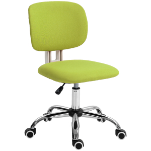 Vinsetto Cadeira de Escritório sem Braços Giratória Estofada em Tecido com Altura Ajustável Estilo Moderno 48x53x80-90 cm Verde