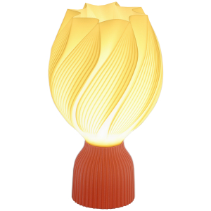 HOMCOM Candeeiro de Mesa com Ecrã de Impressão 3D Candeeiro de Mesa com Desenho de Pétalas com Luz Quente Ø16,5x28 cm Branco