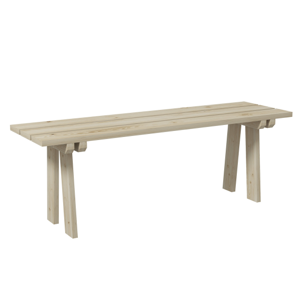 Outsunny Banco de Madeira de 2 Lugares Capacidade 220 kg Banco de Jardim para Pátio Terraço Piscina 130x38x45 cm Natural