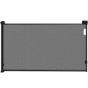 PawHut Barreira para Cães Retrátil 0-144 cm  para Cães Pequenos Barreira de Segurança para Animais de Estimação com Fecho Preto
