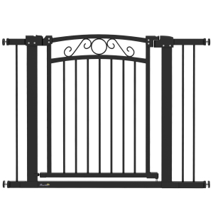 PawHut Barreira de Segurança para Cães Extensível 76-102 cm Barreira para Animais de Estimação com 2 Extensões Preto
