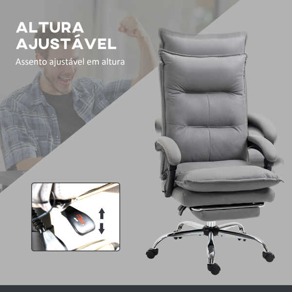 Vinsetto Cadeira de Escritório com 6 Pontos de Massagem e 5 Modos Reclinável com Função de Aquecimento 66x74x114-121,5 cm Cinza - Image 6