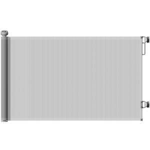 PawHut Barreira para Cães Retráctil 0-140 cm Porta para Cães Pequenos Extensível Barreira de Segurança para Animais de Estimação 146x9x86,5 cm Cinza