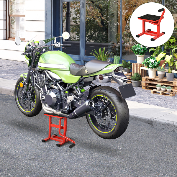 DURHAND Plataforma Elevatória Altura Ajustável 27,5-39,5 cm Elevador para Motocicletas com Base Antiderrapante 48x34x43 cm Vermelho - Image 2