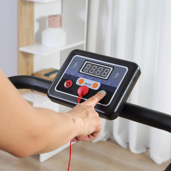 HOMCOM Passadeira Elétrica Dobrável com Velocidade 1-10km/h com Ecrã LCD e Carga Máxima 110kg para Casa Escritório 120,5x60x116 cm Preto e Cinza - Image 9