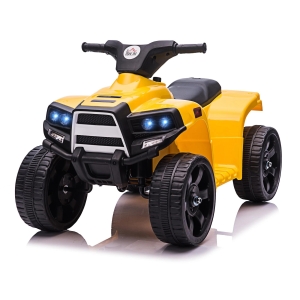 HOMCOM Quadriciclo Elétrico para Crianças de 18-36 Meses  Bateria 6V Faróis Buzina Velocidade 0-3km/h Avanço e Recuo 65x40x43cm Amarelo