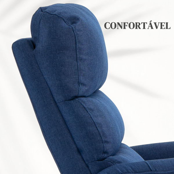 HOMCOM Poltrona Relax Reclinável Elétrica Poltrona Levanta Pessoas com Controlo Remoto e Bolso Lateral 66x90x96 cm Azul - Image 7