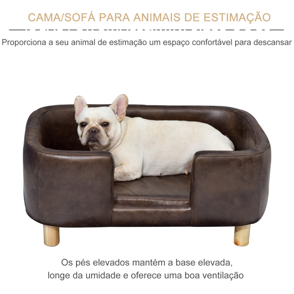 PawHut Sofá para animais de estimação pequenos e médios acolchoado 74x48,5x31 cm - Image 5