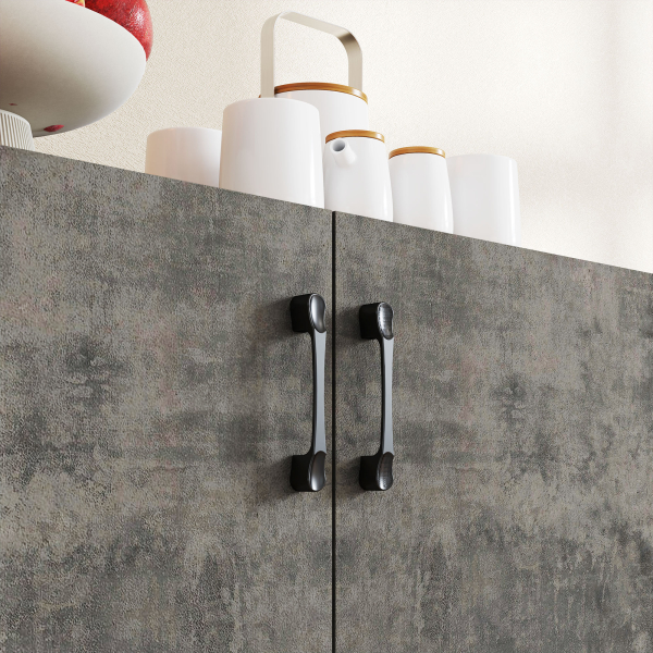 HOMCOM Aparador de 2 Portas de Fechamento Suave Aparador de Sala de Estar com Prateleira Móvel Auxiliar para Cozinha Quarto Entrada 80x37x80 cm Cinza Cimento e Branco Brilho - Image 9