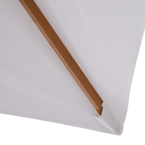 Outsunny Chapéu de Sol de Jardim com Sistema de Poleia Teto Ventilado e Mastro de Madeira para Exterior 2,95x2x2,55m Branco - Image 8
