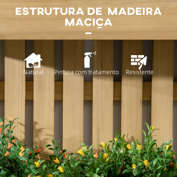 Outsunny Floreira de Parede com Treliça de Madeira 60x16x80 cm Madeira - Image 8