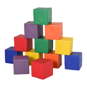 HOMCOM Conjunto de 12 Blocos Psicomotricidade para Crianças Blocos de Construção Brinquedo para Aprendizagem Multicor