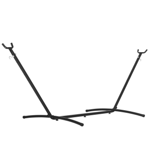 Outsunny Suporte Ajustável para Camas de Rede Universal Estrutura de Ferro Carga Até 120kg Pé para Cama de Rede 280x120x110cm Preto